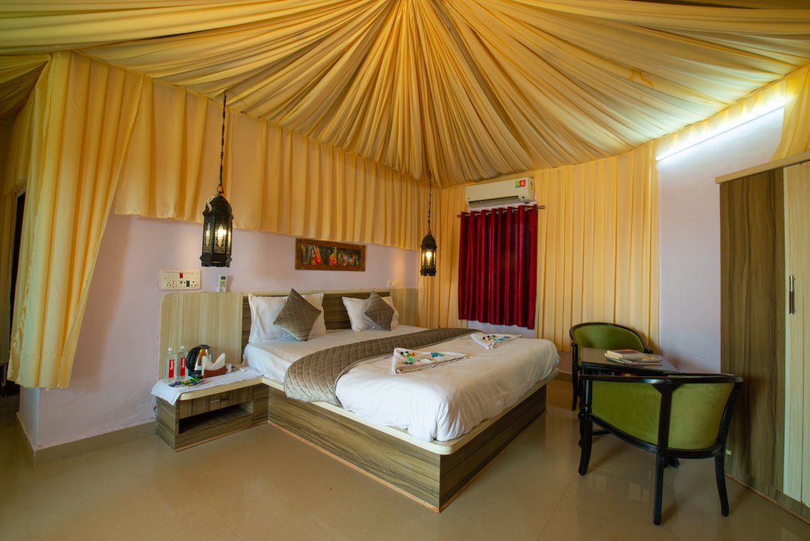 Evening Setup at Sultan Desert Camp Jaisalmer