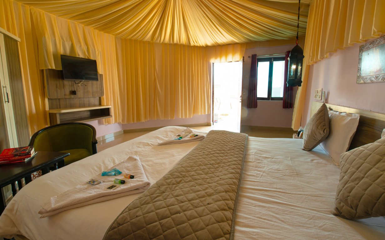 Evening Setup at Sultan Desert Camp Jaisalmer