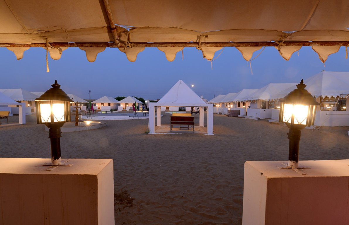 Evening Setup at Sultan Desert Camp Jaisalmer